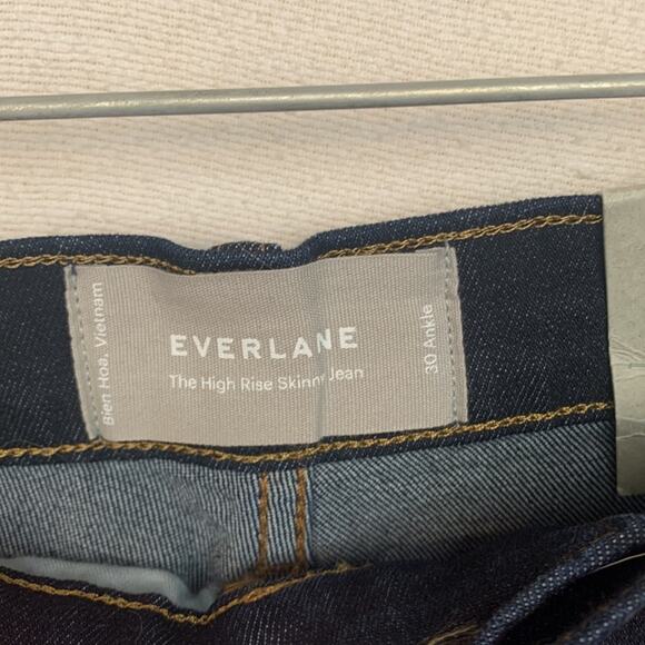 Everlane womens 30 jeans high rise skinny ankle new casual basic dark - Picture 2 of 12